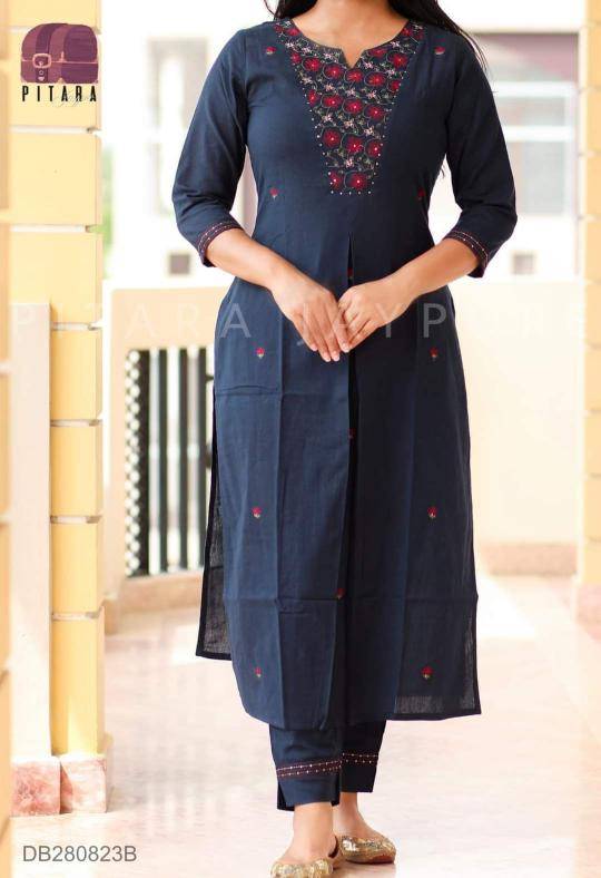 Jaipuri navi blue Kurti wholesale distributors in India